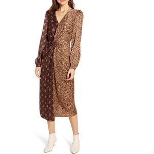 Something Navy Twist Front Midi Dress